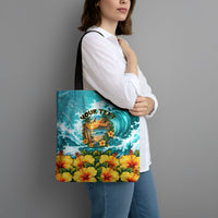 Personalized Hawaii 60th Birthday Eagle Tote Bag Tropical Sunset Beach Hibiscus Ocean Wave TS04 - Polynesian Pride