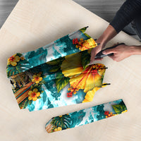 Personalized Hawaii 60th Birthday Eagle Umbrella Tropical Sunset Beach Hibiscus Ocean Wave