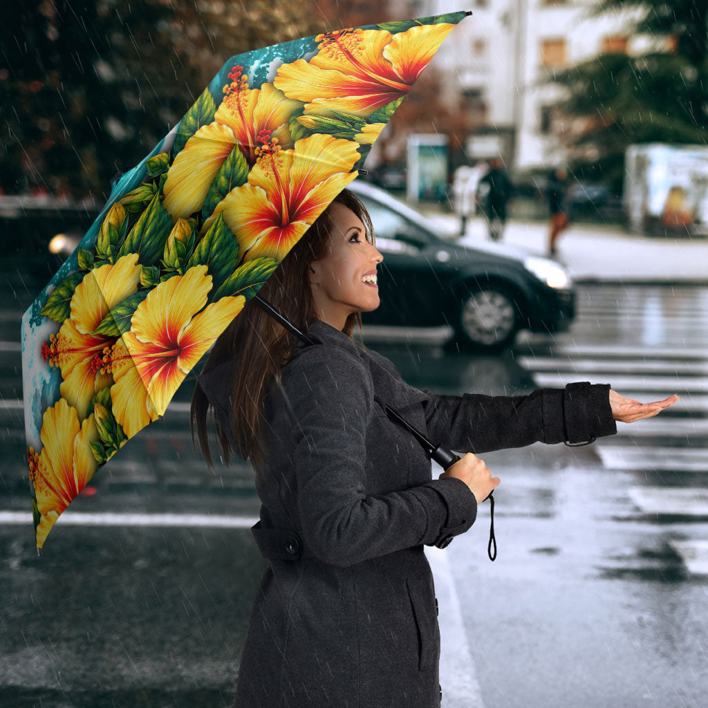 Personalized Hawaii 60th Birthday Eagle Umbrella Tropical Sunset Beach Hibiscus Ocean Wave