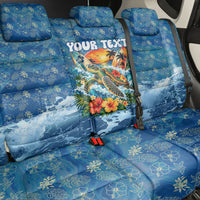 Personalized Hawaii 60th Birthday Sea Turtle Back Car Seat Cover Tropical Ocean Wave Floral Surfboard TS04 - Polynesian Pride