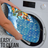 Personalized Hawaii 60th Birthday Sea Turtle Bathroom Set Tropical Ocean Wave Floral Surfboard