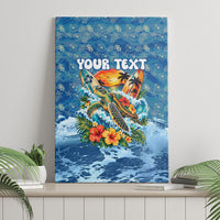 Personalized Hawaii 60th Birthday Sea Turtle Canvas Wall Art Tropical Ocean Wave Floral Surfboard TS04 - Polynesian Pride