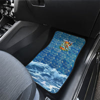 Personalized Hawaii 60th Birthday Sea Turtle Car Mats Tropical Ocean Wave Floral Surfboard TS04 - Polynesian Pride
