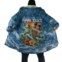 Personalized Hawaii 60th Birthday Sea Turtle Cloak Tropical Ocean Wave Floral Surfboard