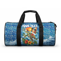 Personalized Hawaii 60th Birthday Sea Turtle Duffle Bag Tropical Ocean Wave Floral Surfboard