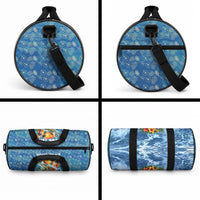 Personalized Hawaii 60th Birthday Sea Turtle Duffle Bag Tropical Ocean Wave Floral Surfboard
