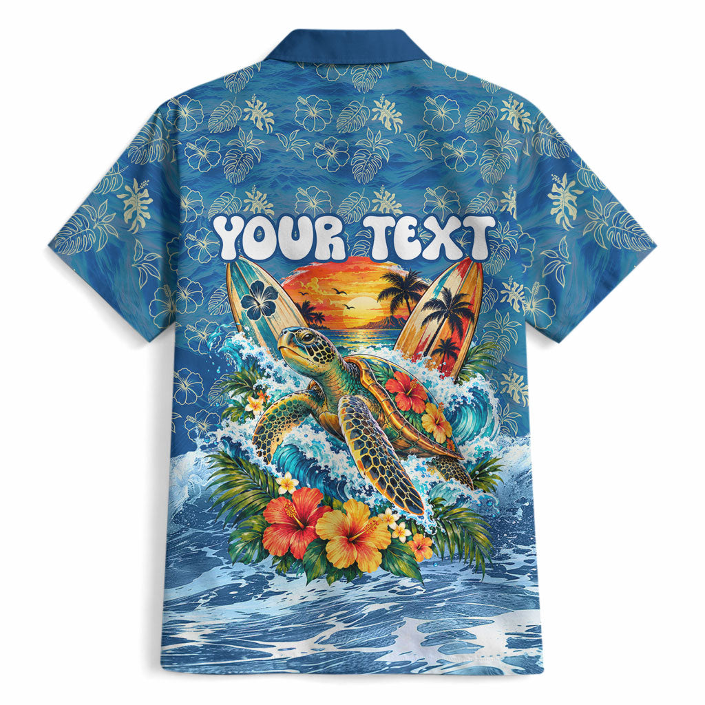Personalized Hawaii 60th Birthday Sea Turtle Hawaiian Shirt Tropical Ocean Wave Floral Surfboard TS04 - Polynesian Pride