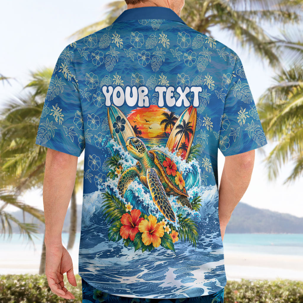 Personalized Hawaii 60th Birthday Sea Turtle Hawaiian Shirt Tropical Ocean Wave Floral Surfboard TS04 - Polynesian Pride