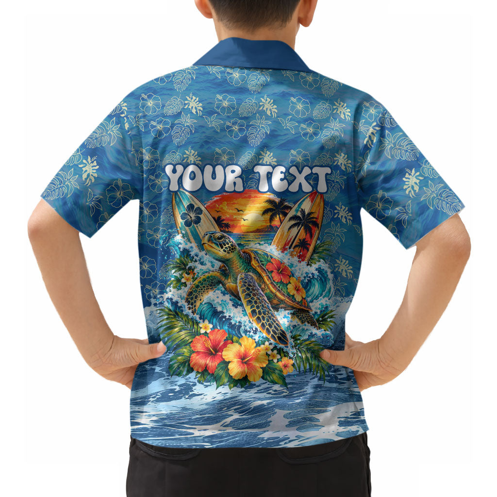 Personalized Hawaii 60th Birthday Sea Turtle Hawaiian Shirt Tropical Ocean Wave Floral Surfboard TS04 - Polynesian Pride