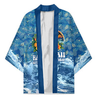 Personalized Hawaii 60th Birthday Sea Turtle Kimono Tropical Ocean Wave Floral Surfboard