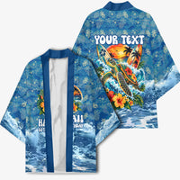 Personalized Hawaii 60th Birthday Sea Turtle Kimono Tropical Ocean Wave Floral Surfboard