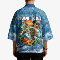 Personalized Hawaii 60th Birthday Sea Turtle Kimono Tropical Ocean Wave Floral Surfboard