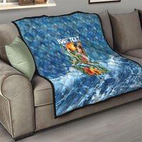 Personalized Hawaii 60th Birthday Sea Turtle Quilt Tropical Ocean Wave Floral Surfboard