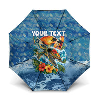 Personalized Hawaii 60th Birthday Sea Turtle Umbrella Tropical Ocean Wave Floral Surfboard
