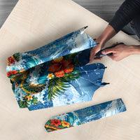 Personalized Hawaii 60th Birthday Sea Turtle Umbrella Tropical Ocean Wave Floral Surfboard