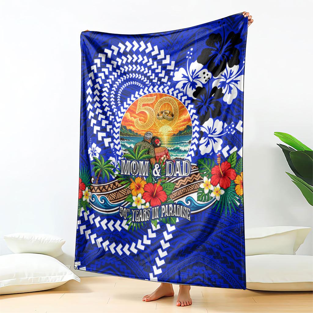 50th Anniversary Wedding Polynesian Blanket Mom And Dad Floral Tribal Jubilee Tropical TS04 - Polynesian Pride