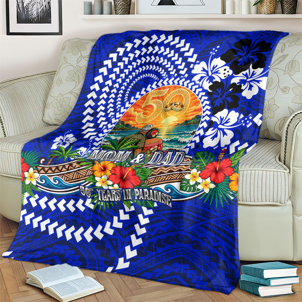 50th Anniversary Wedding Polynesian Blanket Mom And Dad Floral Tribal Jubilee Tropical TS04 - Polynesian Pride