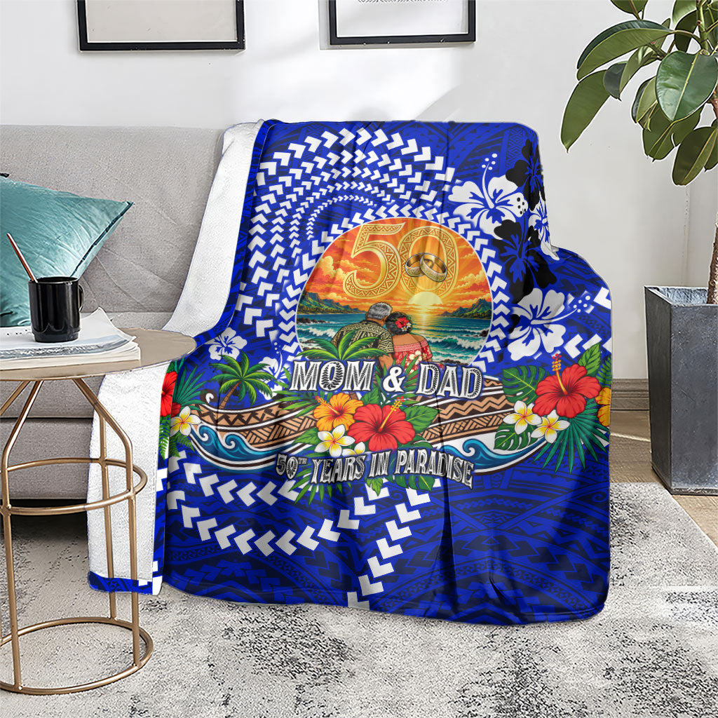 50th Anniversary Wedding Polynesian Blanket Mom And Dad Floral Tribal Jubilee Tropical TS04 - Polynesian Pride