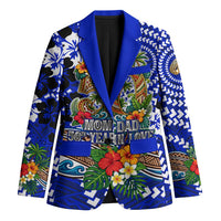 50th Anniversary Wedding Polynesian Blazer Mom And Dad Floral Tribal Jubilee Tropical TS04 Unisex Blue - Polynesian Pride