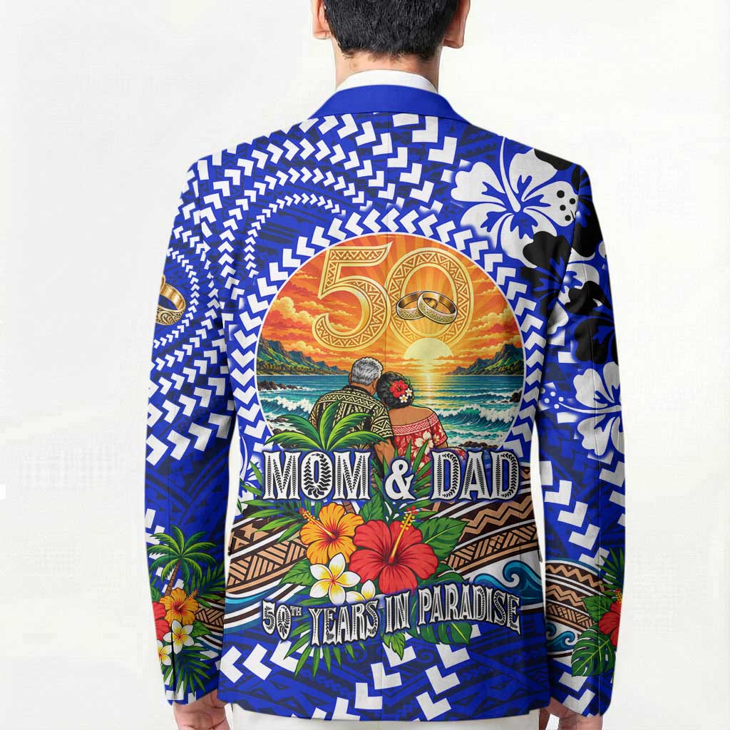 50th Anniversary Wedding Polynesian Blazer Mom And Dad Floral Tribal Jubilee Tropical TS04 - Polynesian Pride