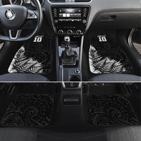 Personalized New Zealand Kiwi Bird Car Mats Grunge Maori Tribal Pattern Silver Fern