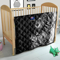 Personalized New Zealand Kiwi Bird Quilt Grunge Maori Tribal Pattern Silver Fern