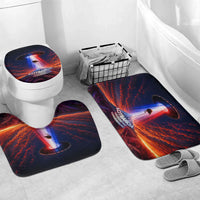 New Zealand Aotearoa Kiwi UFO Bathroom Set Sci-Fi Galaxy Sunset Sky Tower And Mountain
