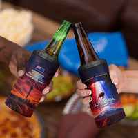 New Zealand Aotearoa Kiwi UFO 4 in 1 Can Cooler Tumbler Sci-Fi Galaxy Sunset Sky Tower And Mountain