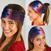 New Zealand Aotearoa Kiwi UFO Neck Gaiter Sci-Fi Galaxy Sunset Sky Tower And Mountain