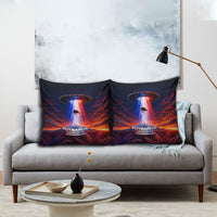 New Zealand Aotearoa Kiwi UFO Pillow Cover Sci-Fi Galaxy Sunset Sky Tower And Mountain