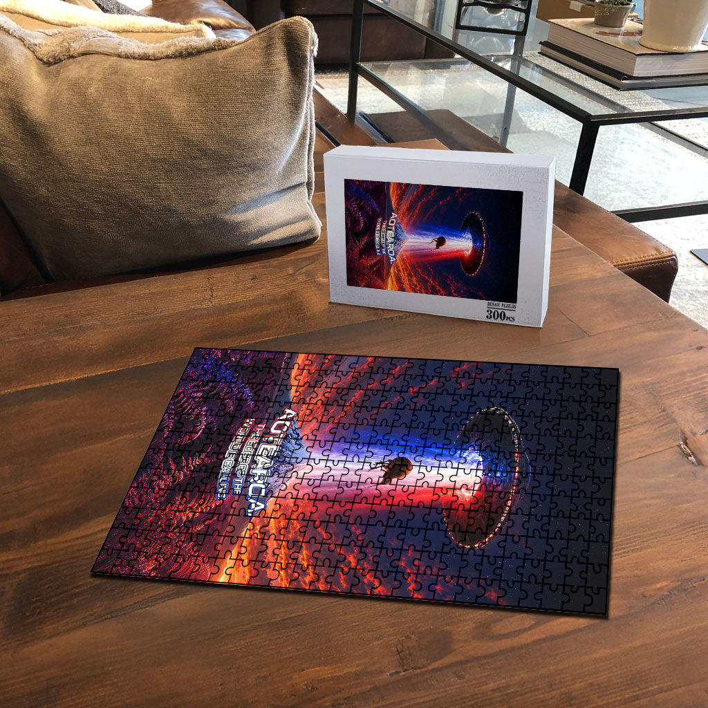 New Zealand Aotearoa Kiwi UFO Puzzle Sci-Fi Galaxy Sunset Sky Tower And Mountain