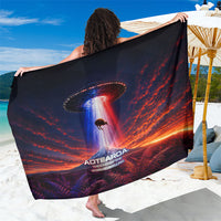 New Zealand Aotearoa Kiwi UFO Sarong Sci-Fi Galaxy Sunset Sky Tower And Mountain