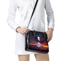 New Zealand Aotearoa Kiwi UFO Shoulder Handbag Sci-Fi Galaxy Sunset Sky Tower And Mountain