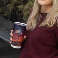 New Zealand Aotearoa Kiwi UFO Tumbler Cup Sci-Fi Galaxy Sunset Sky Tower And Mountain