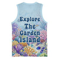Fiji Taveuni Rainbow Reef Basketball Jersey Scuba Diver Vibrant Undersea Coral Garden Watercolor