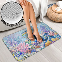 Fiji Taveuni Rainbow Reef Bathroom Set Scuba Diver Vibrant Undersea Coral Garden Watercolor