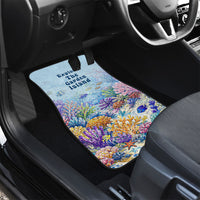 Fiji Taveuni Rainbow Reef Car Mats Scuba Diver Vibrant Undersea Coral Garden Watercolor