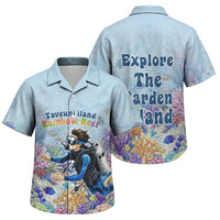 Fiji Taveuni Rainbow Reef Family Matching Tank Maxi Dress and Hawaiian Shirt Scuba Diver Vibrant Undersea Coral Garden Watercolor