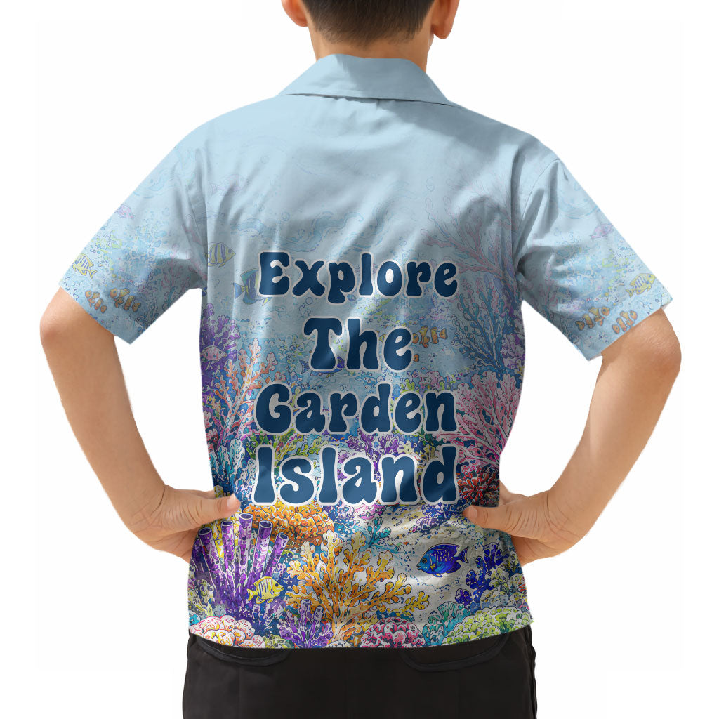 Fiji Taveuni Rainbow Reef Hawaiian Shirt Scuba Diver Vibrant Undersea Coral Garden Watercolor