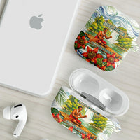 Fiji Taveuni Island Dateline Crossing AirPods Case Tropical Cultural Landscape With Tagimoucia Floral Pattern