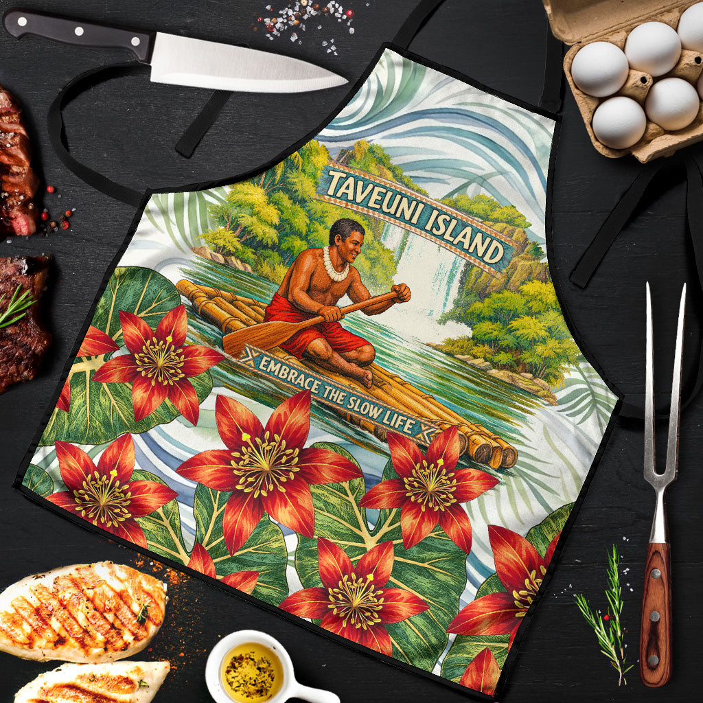 Fiji Taveuni Island Dateline Crossing Apron Tropical Cultural Landscape With Tagimoucia Floral Pattern