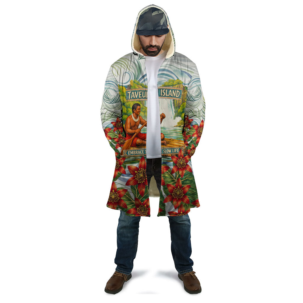 Fiji Taveuni Island Dateline Crossing Cloak Tropical Cultural Landscape With Tagimoucia Floral Pattern
