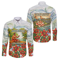 Fiji Taveuni Island Dateline Crossing Family Matching Mermaid Dress and Hawaiian Shirt Tropical Cultural Landscape With Tagimoucia Floral Pattern