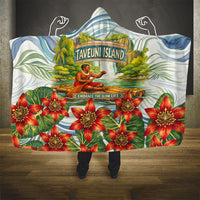 Fiji Taveuni Island Dateline Crossing Hooded Blanket Tropical Cultural Landscape With Tagimoucia Floral Pattern
