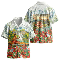 Fiji Taveuni Island Dateline Crossing Kid Hawaiian Shirt Tropical Cultural Landscape With Tagimoucia Floral Pattern