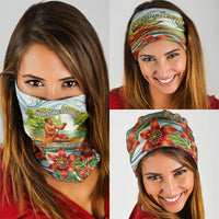 Fiji Taveuni Island Dateline Crossing Neck Gaiter Tropical Cultural Landscape With Tagimoucia Floral Pattern