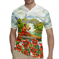 Fiji Taveuni Island Dateline Crossing Rugby Jersey Tropical Cultural Landscape With Tagimoucia Floral Pattern