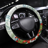 Fiji Taveuni Island Dateline Crossing Steering Wheel Cover Tropical Cultural Landscape With Tagimoucia Floral Pattern