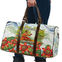 Fiji Taveuni Island Dateline Crossing Travel Bag Tropical Cultural Landscape With Tagimoucia Floral Pattern