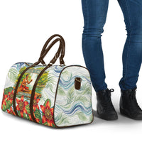 Fiji Taveuni Island Dateline Crossing Travel Bag Tropical Cultural Landscape With Tagimoucia Floral Pattern